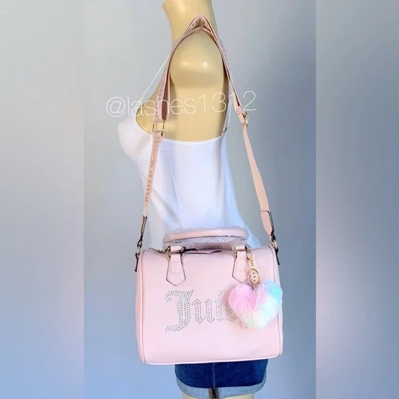 JUICY COUTURE Bag Be Classic II Satchel - Pink with Rhinestones - Picture 8 of 9